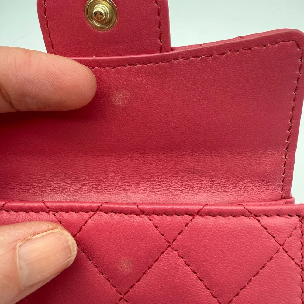 CHANEL Matelasse Classic Small Flap Wallet Tri-fold Pink - Picture 3 of 15